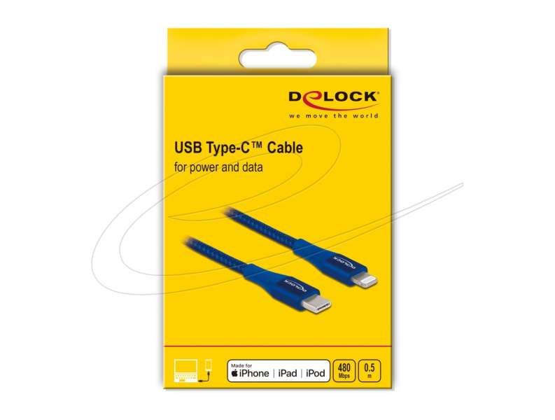 DeLock Data and charging USB Type-C to Lightning cable 0,5m Blue
