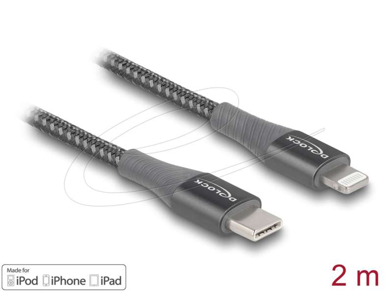 DeLock Data and charging USB Type-C to Lightning cable 2m Grey