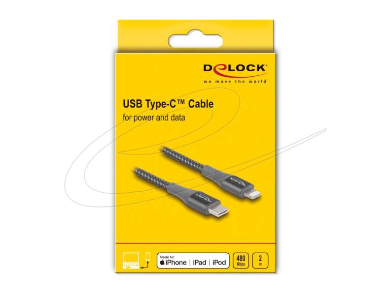 DeLock Data and charging USB Type-C to Lightning cable 2m Grey