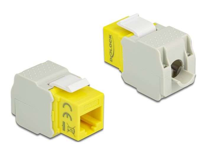DeLock Keystone Module RJ45 jack > LSA Cat.6 UTP Yellow