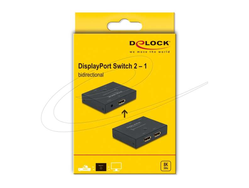 DeLock DisplayPort 2 - 1 Switch bidirectional 8K 30 Hz