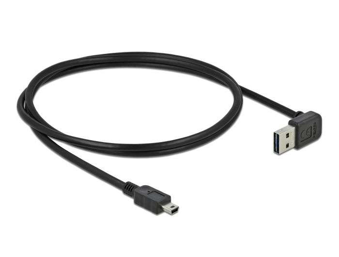 DeLock EASY-USB 2.0 Type-A male angled up / down > USB 2.0 Type Mini-B male 1m Cable Black