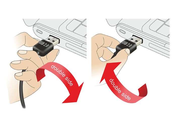 DeLock EASY-USB 2.0 Type-A male angled up / down > USB 2.0 Type Mini-B male 1m Cable Black
