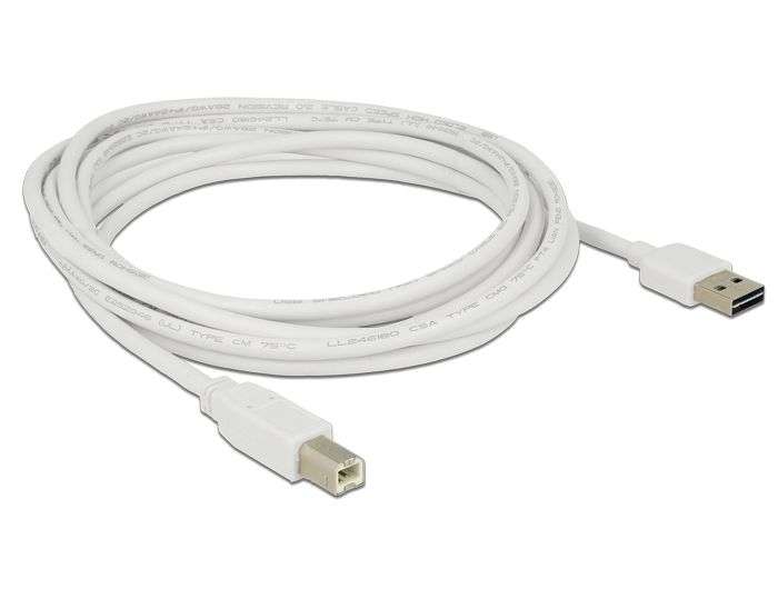 DeLock EASY-USB 2.0 Type-A male > USB 2.0 Type-B male 3m white