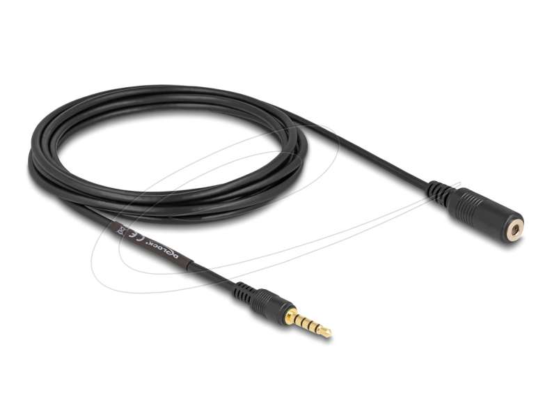 DeLock Extension Cable Stereo Jack 3.5 mm 5 pin male to female 3m Black