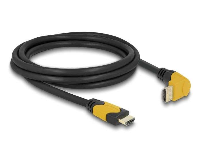 DeLock High Speed HDMI cable male straight to male 90° upwards angled 48 Gbps 8K 60Hz 2m Black