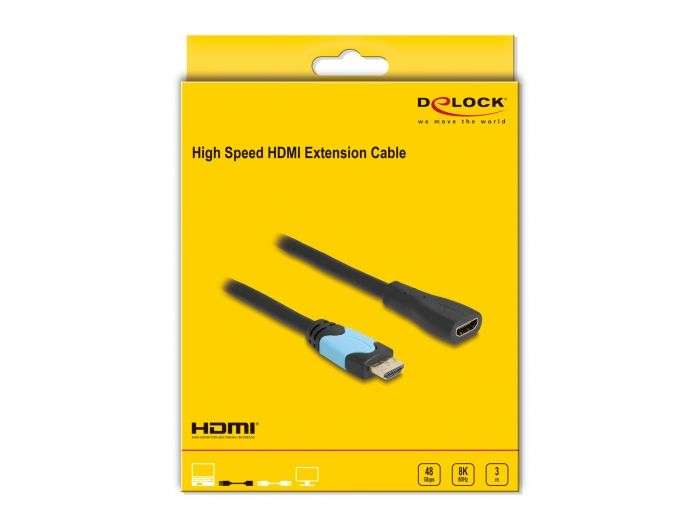 DeLock High Speed HDMI extension cable 48 Gbps 8K 60Hz 3m Black
