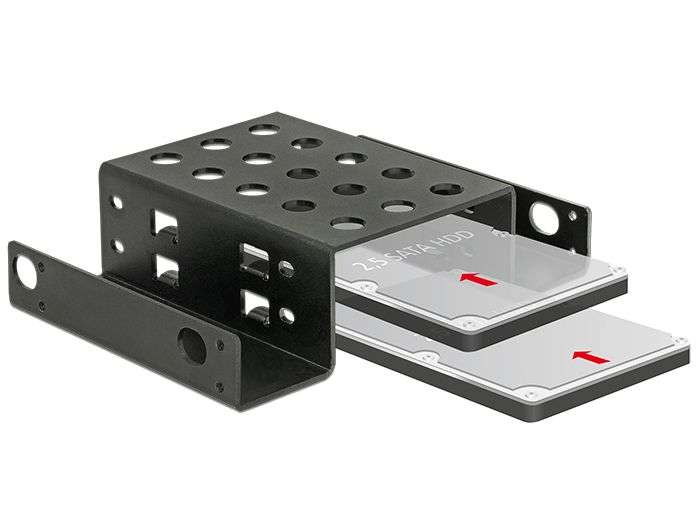 DeLock Installation frame 2x2,5" to 5,25" Black