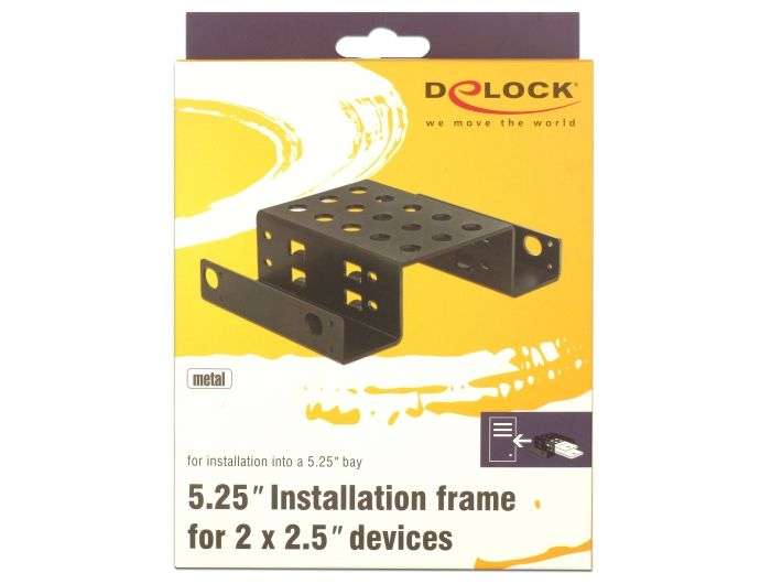 DeLock Installation frame 2x2,5" to 5,25" Black