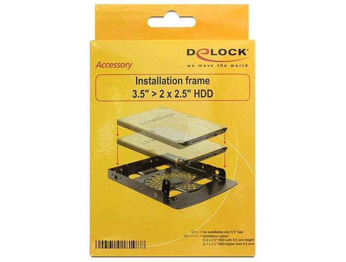 DeLock Installation frame 3,5″ > 2 x 2,5″ HDD