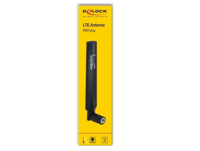 DeLock LTE Antenna SMA plug 1 - 4 dBi omnidirectional with tilt joint Black