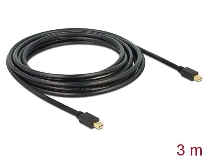 DeLock Mini DisplayPort 1.2 male > Mini DisplayPort male 4K 60 Hz 3.0m Cable Black