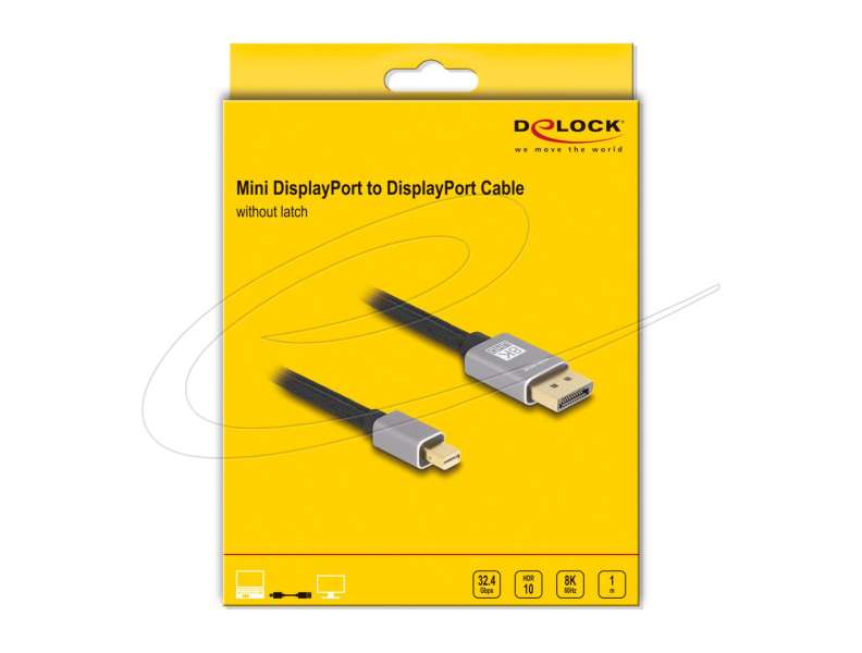 DeLock Mini DisplayPort to DisplayPort cable 1m Grey