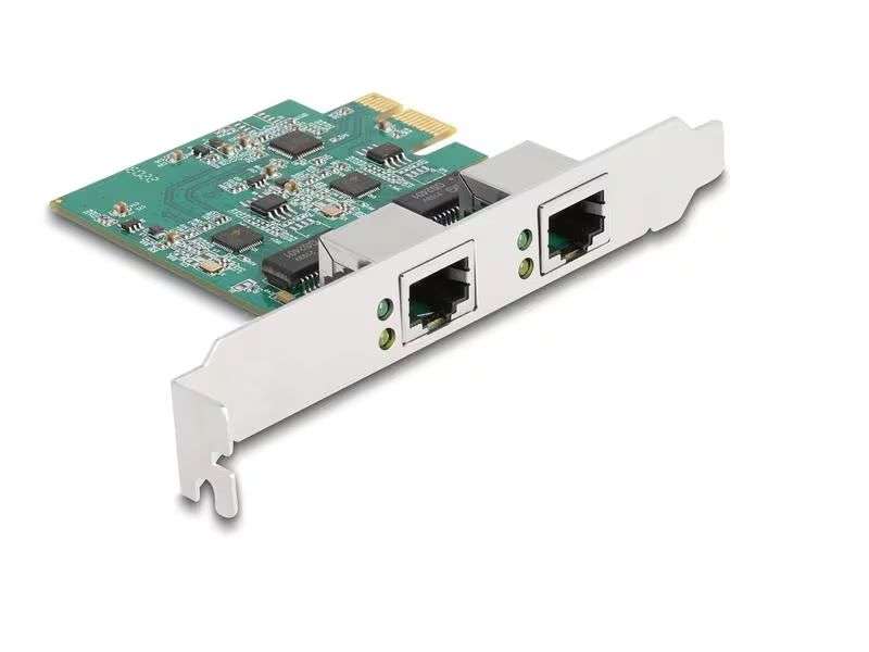 DeLock PCI Express x1 Network Card Gigabit LAN 2 x RJ45 BCM