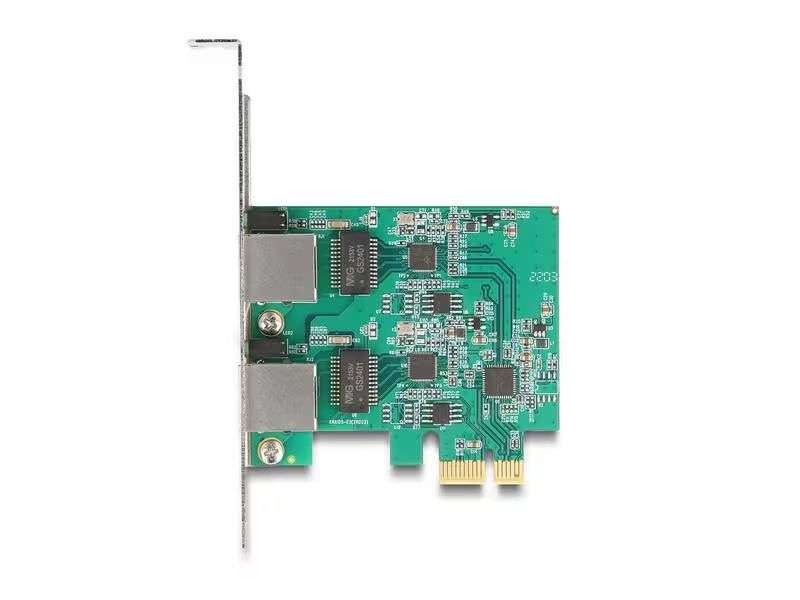 DeLock PCI Express x1 Network Card Gigabit LAN 2 x RJ45 BCM