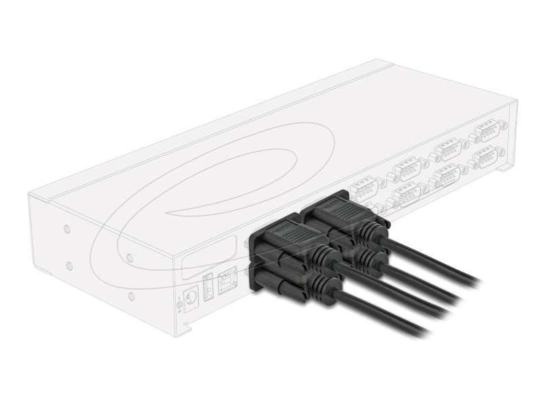 DeLock RS-232 Cable Serial D-Sub9 female to female with narrow plug housing 2m Black