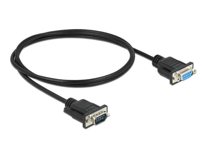 DeLock RS-232 D-Sub 9 male/famale 1m Black