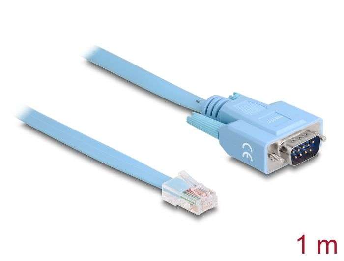 DeLock RS-232 DB9 Adapter 1 x RS-232 RJ45 1m Blue