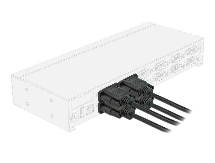 DeLock Serial Cable RS-232 D-Sub9 male to female with narrow plug housing 5m Black