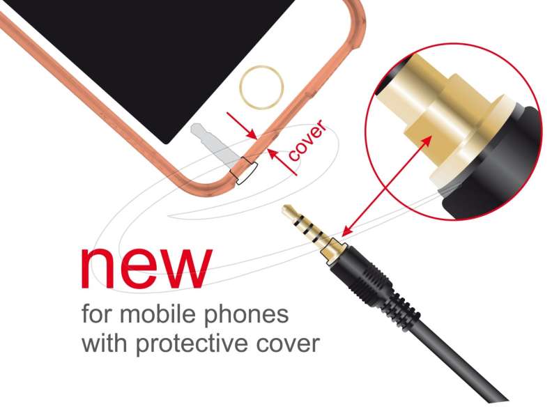 DeLock Stereo Jack 3.5 mm 4 pin male to male cable 0,5m Black
