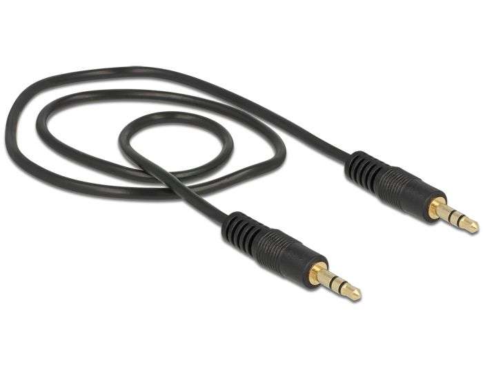 DeLock Stereo Jack Cable 3.5mm 3 pin male > male 0,5m Black