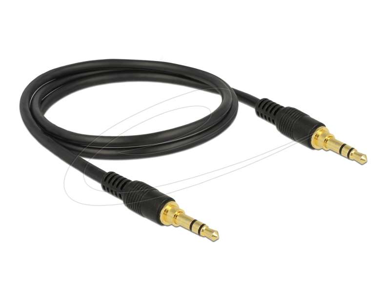 DeLock Stereo Jack Cable 3.5mm 3 pin male to male 1m Black