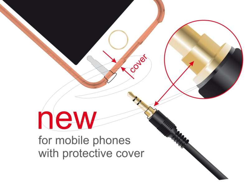 DeLock Stereo Jack Cable 3.5mm 3 pin male to male 1m Black