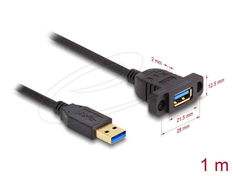 DeLock SuperSpeed USB-A 3.2 cable 1m Black