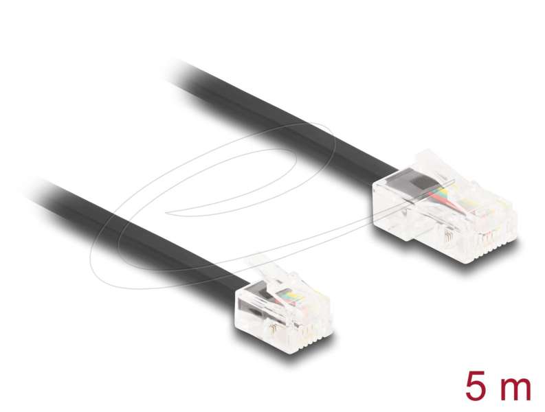 DeLock Telephone Cable RJ45 plug to RJ11 plug 5m Black