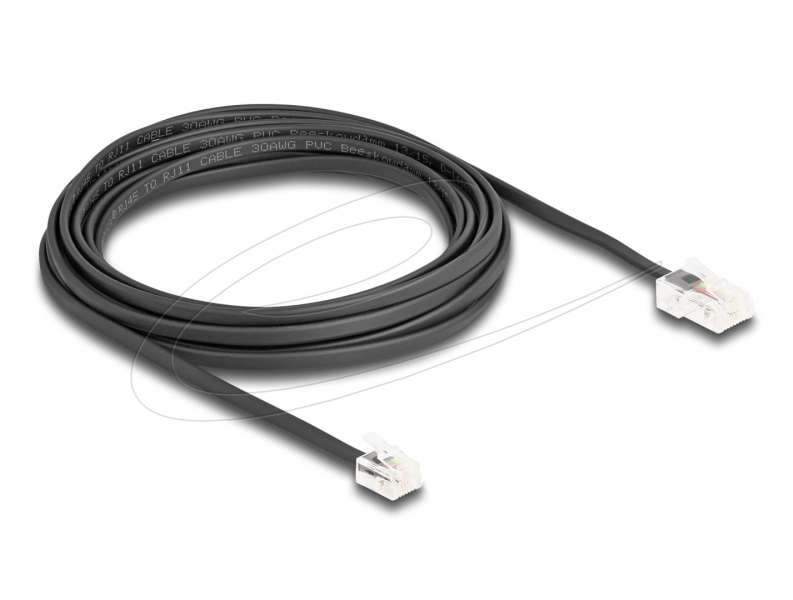 DeLock Telephone Cable RJ45 plug to RJ11 plug 5m Black