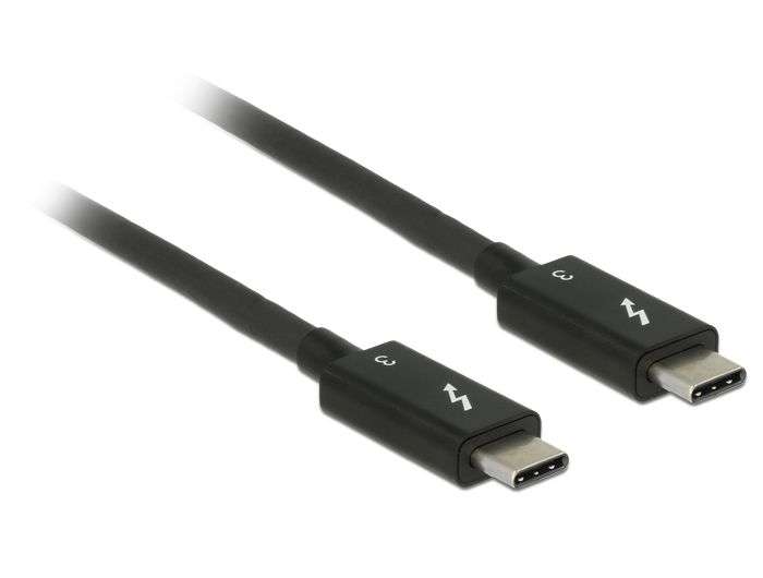 DeLock Thunderbolt 3 (40 Gb/s) USB-C cable male > male passive 0,5 m 5A Black