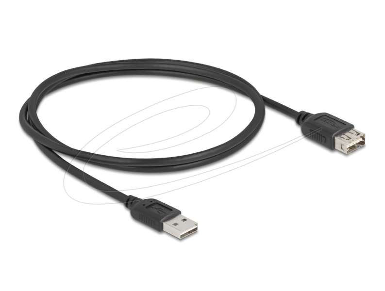 DeLock USB 2.0 extension cable USB Type-A male to USB Type-A female 1m Black