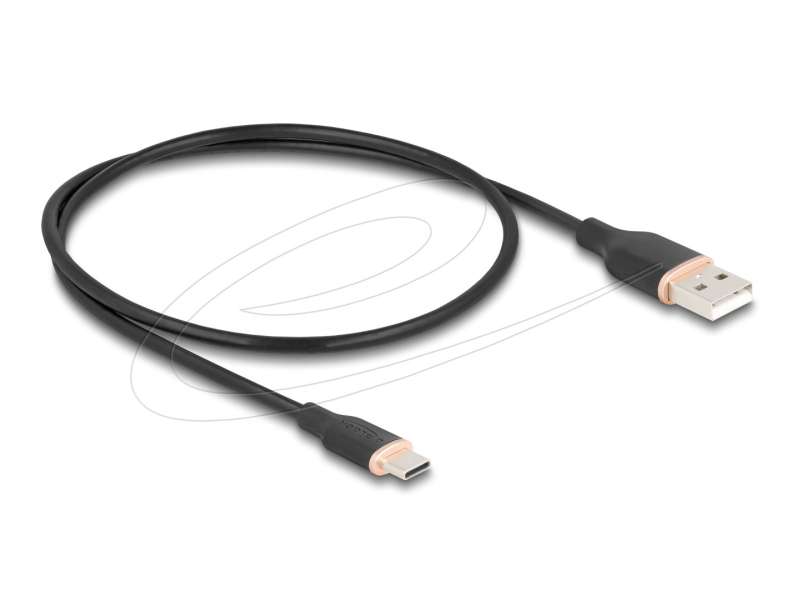 DeLock USB 2.0 kábel USB-A to USB-C 0,5m Black
