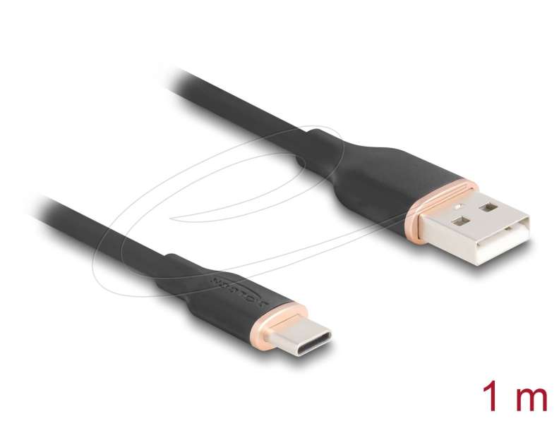 DeLock USB 2.0 kábel USB-A to USB-C 1m Black