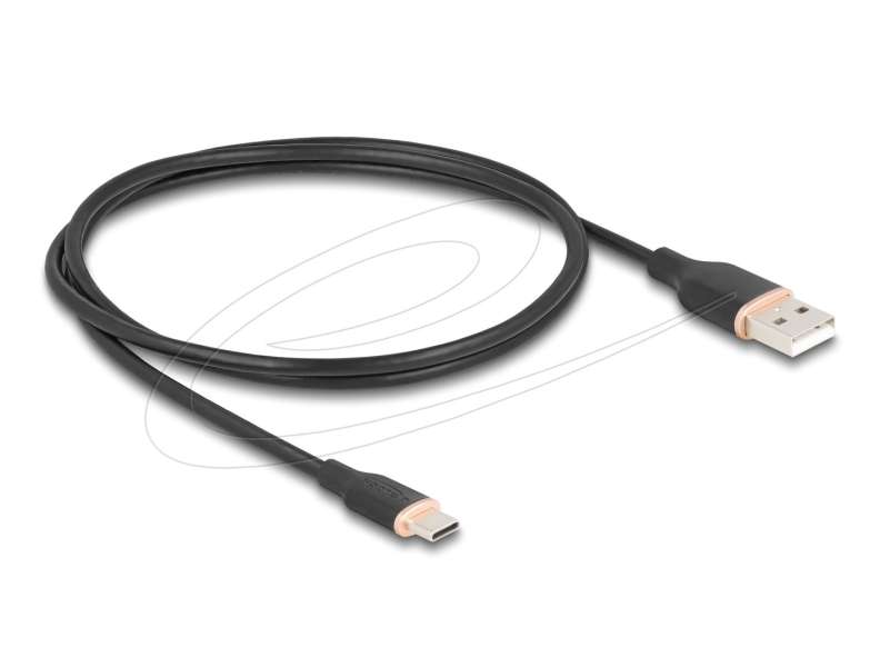 DeLock USB 2.0 kábel USB-A to USB-C 1m Black