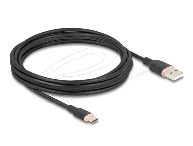 DeLock USB 2.0 kábel USB-A to USB-C 4m Black