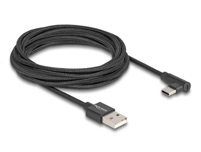DeLock USB 2.0 Type-A male to USB Type-C cable 3m Black