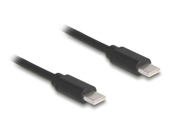 DeLock USB 2.0 Type-C Coiled Cable male to male 0,45 m to 0,75m Black