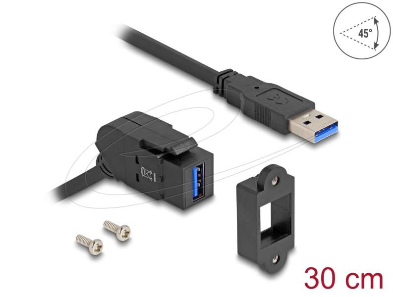 DeLock USB 3.0 A to USB 3.0 A Cable 0,3m Black