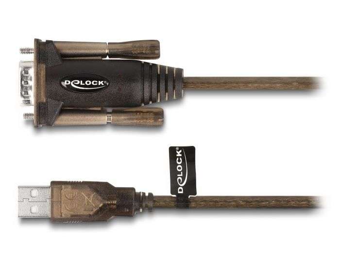 DeLock USB-A 2.0 to RS-232 D-Sub 9 cable male/male 1,5 m Black