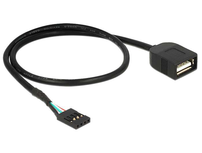 DeLock USB Cable Pin header female > USB 2.0 type-A female 40cm