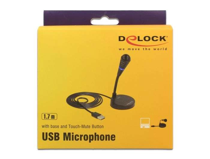 DeLock USB Microphone with base and Touch-Mute Button