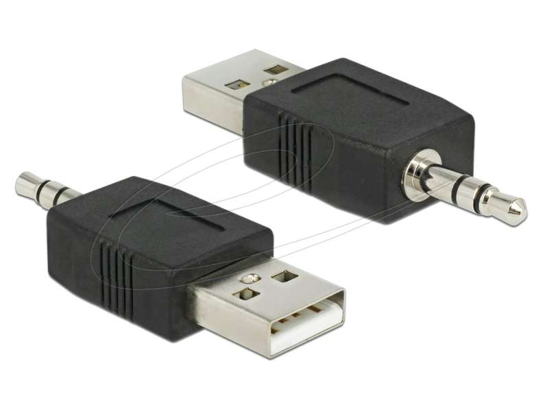 DeLock USB to Stereo Jack 3.5 mm Adapter for iPod Shuffle Black