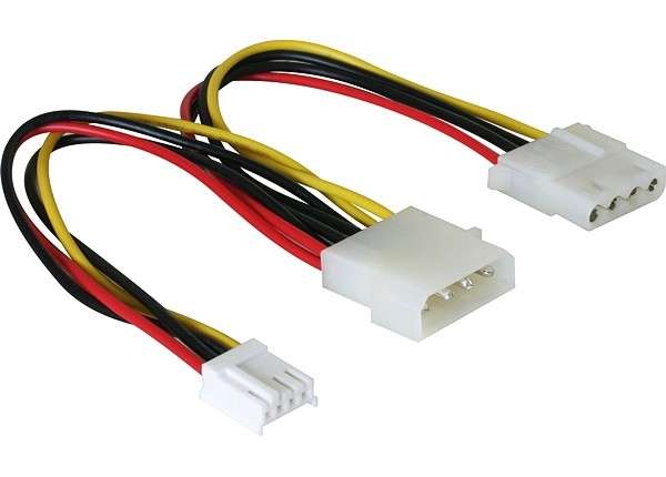 DeLock Y elosztó kábel - 4 tűs Molex + 3,5 FDD