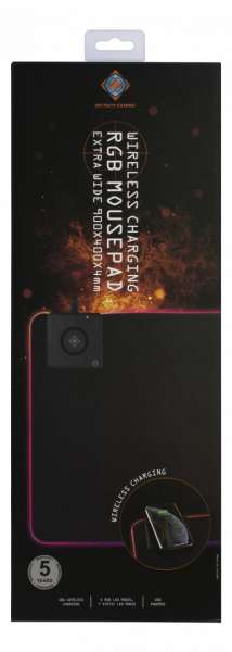 Deltaco GAM-092 Gaming Extra wide RGB with wireless charging Egérpad Black