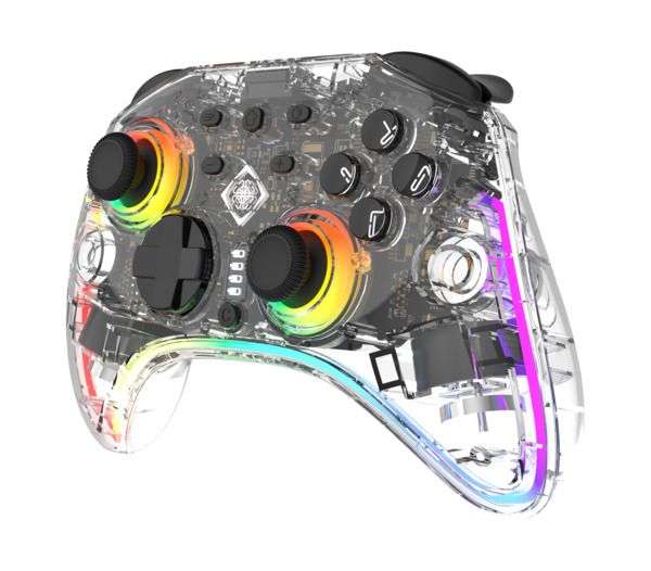 Deltaco GAM-198-T RGB Bluetooth Gamepad Transparent