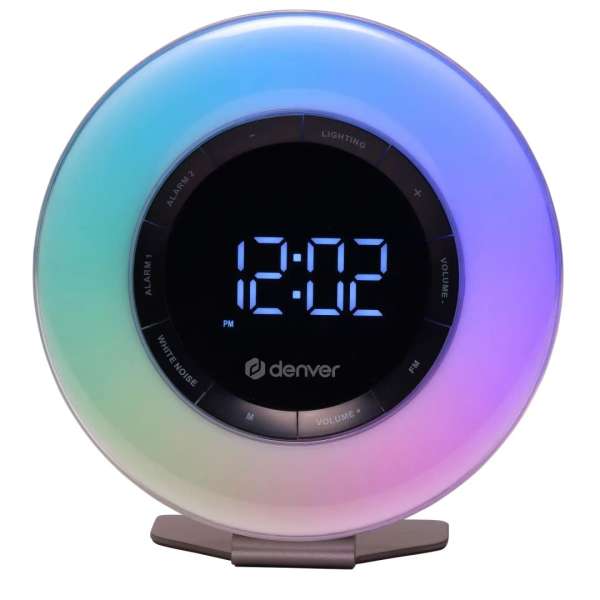 Denver CRL-342 FM clock radio with wakeup light & nature sounds White