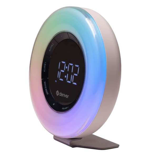 Denver CRL-342 FM clock radio with wakeup light & nature sounds White