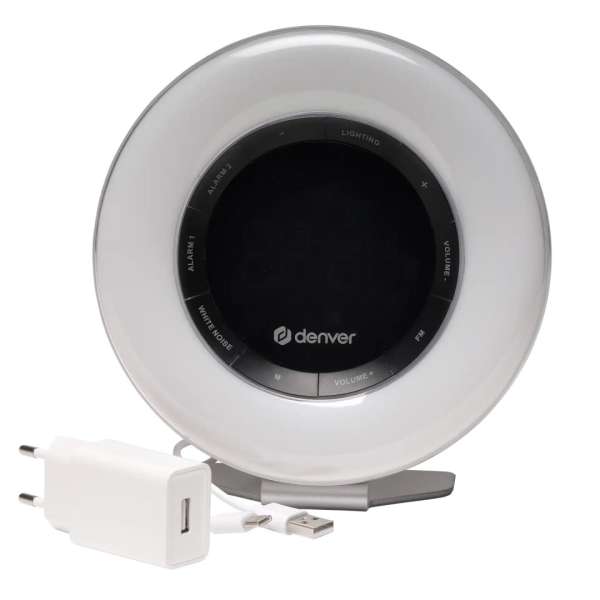 Denver CRL-342 FM clock radio with wakeup light & nature sounds White