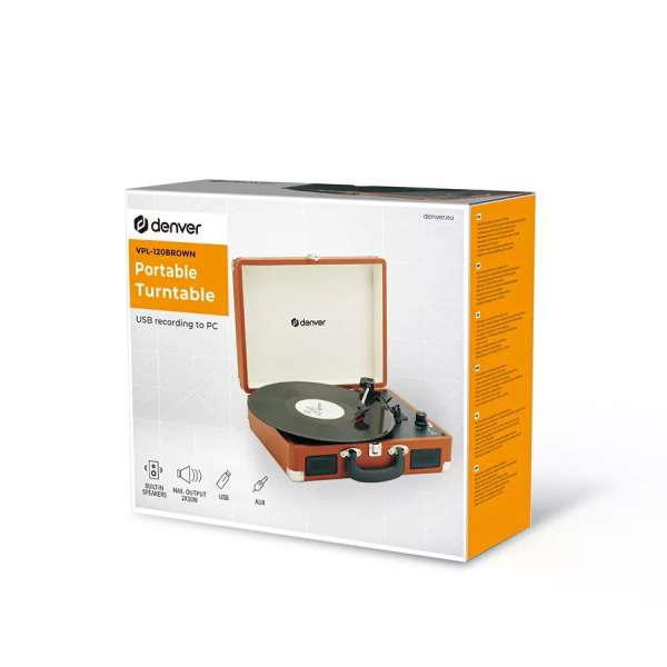 Denver VPL-120 USB Turntable Brown